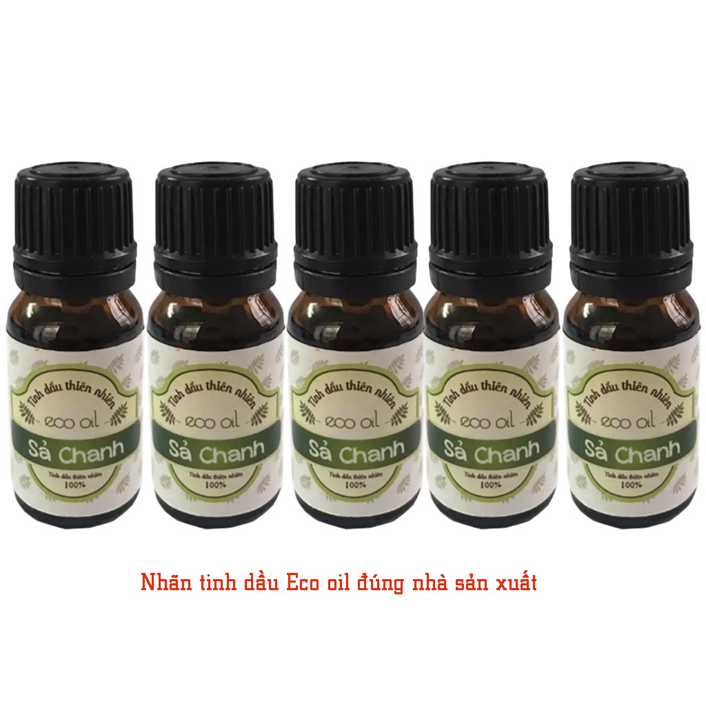 5 chai tinh dầu sả chanh đuổi muỗi eco oil 10ml (Tặng 1 chai 5ml)