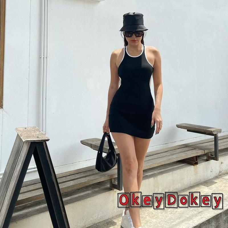 Đầm Sát Nách Cổ Tròn Thiết Kế Khoét Lỗ Thời Trang Quyến Rũ Cho Nữ