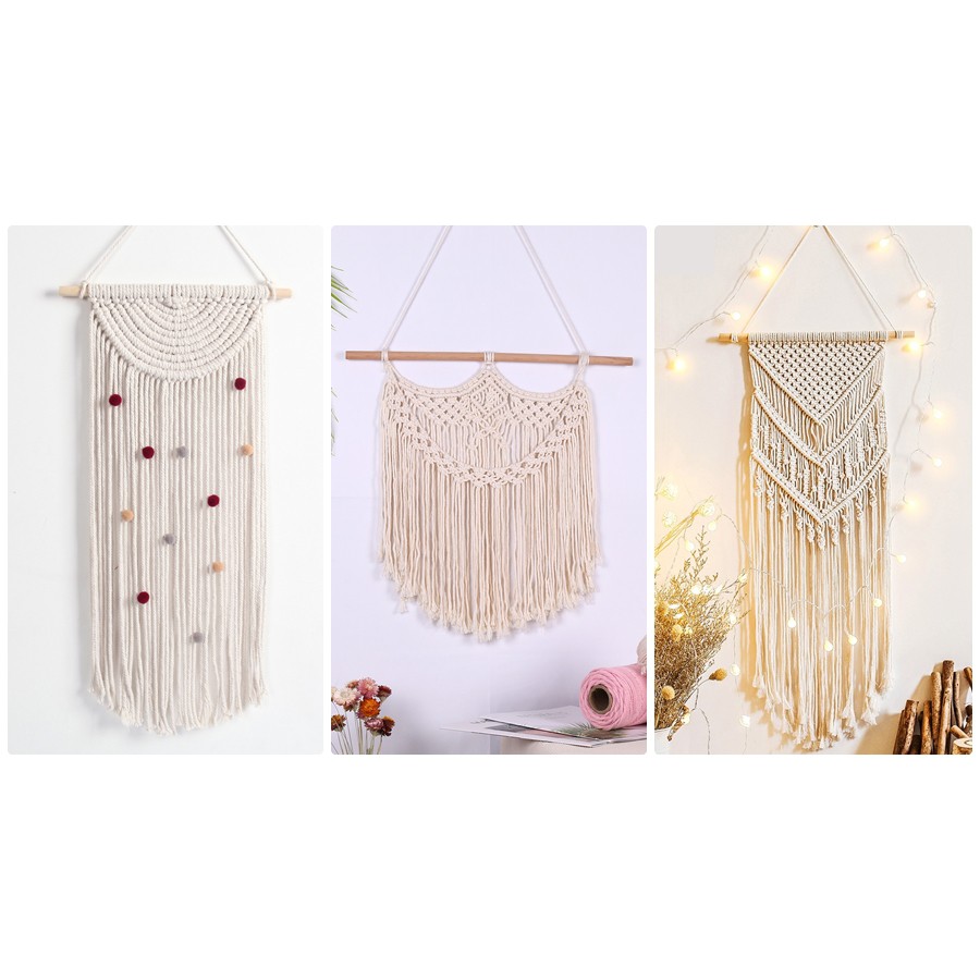 [CÓ SẴN] Mành treo Rèm treo tường Macrame trang trí decor nhà cửa