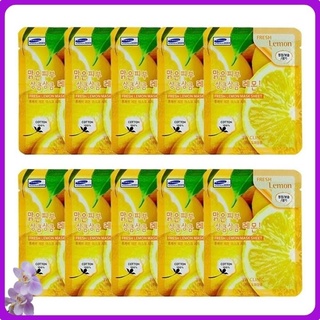 10 Mặt nạ dưỡng da thiên nhiên Chanh Mỹ phẩm chăm sóc da Hàn Quốc chính hãng 3W Clinic Fresh Lemon Mask Sheet