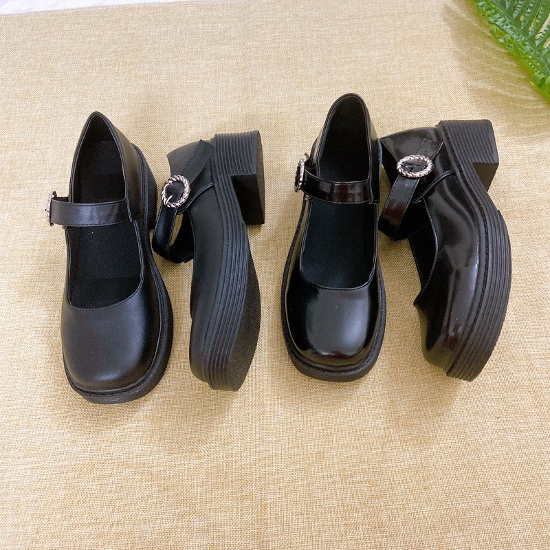 [Có sẵn+ảnh thật] Giày búp bê nữ ulzzang quai ngang đế cao 4cm mã 03 | BigBuy360 - bigbuy360.vn