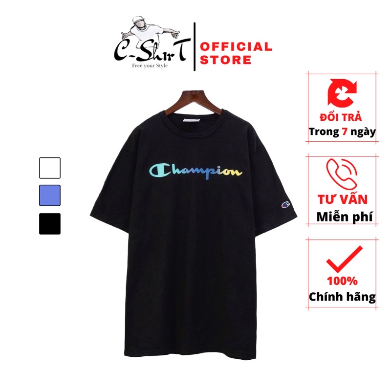 Áo thun CHAMPION in Gradient Script Logo TShirt chính hãng C-Shirt CHAMPION áo phông ngắn tay trẻ trung