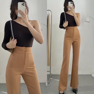 Quần Loe - Quần Thun Ống Loe 2 Nút Bản To Lưng Cao Trên Rốn Hh.Vintage Xịn