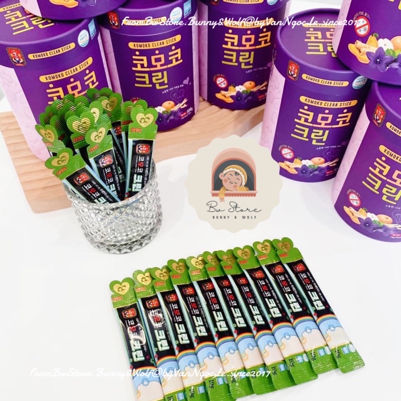 Trà KOMOKO Clean Stick Hồng Sâm Mật Lê Hoa Chuông Hàn Quốc Bổ Phế Làm Sạch Mũi Họng Miệng cho bé 1y+ [ BW Store]