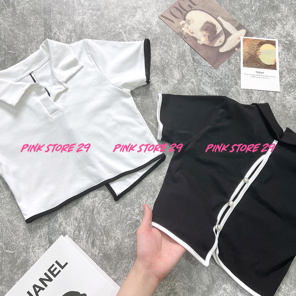 Áo Croptop Cổ Bẻ Tay Ngắn ,Dáng Rộng Lưng Xẻ Cuốn Hút Alohashop91