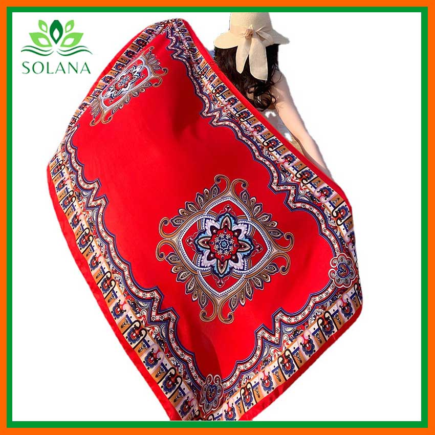 Khăn Choàng Đi Biên, Khăn Choàng Quàng Cổ, Họa Tiết Thổ Cẩm, Hàng Loại 1 Dày Dặn, Chất Liệu Cotton Size 90X190cm SOLANA