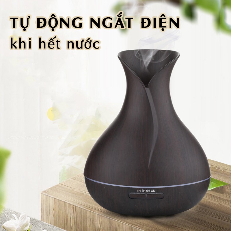 Máy xông tinh dầu phòng ngủ - Phun sương khuếch tán tinh dầu TULIP 550ML- Bảo Hành 6 tháng