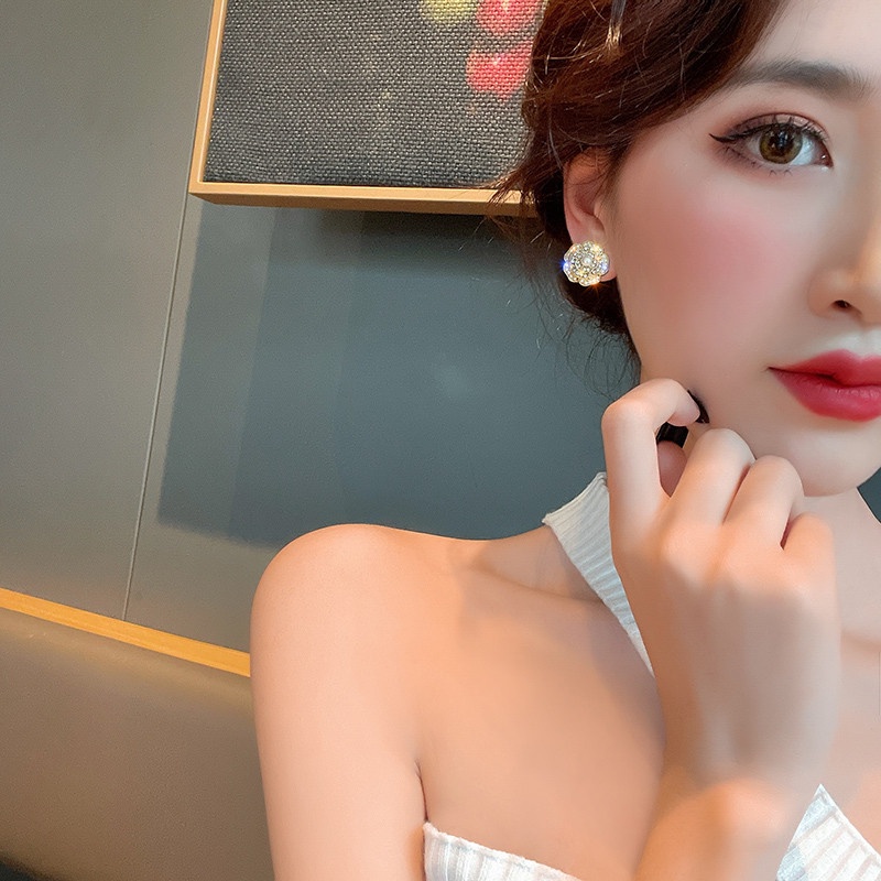 Đô bông tai mạ bạc 925 hình hoa hồng