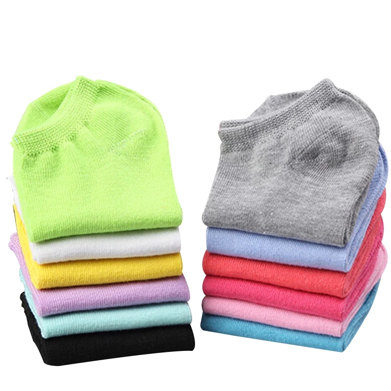 Set 5 Đôi Vớ Cotton Màu Trơn Cho Nữ