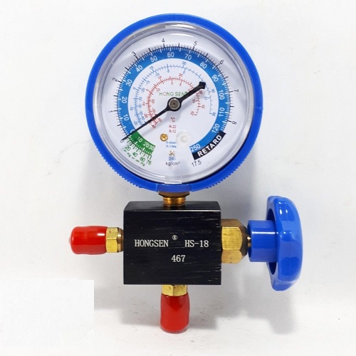 Đồng hồ đo nạp gas đơn hãng Hongsen Cao áp - Hạ áp HS-467AH HS-467AL DL49