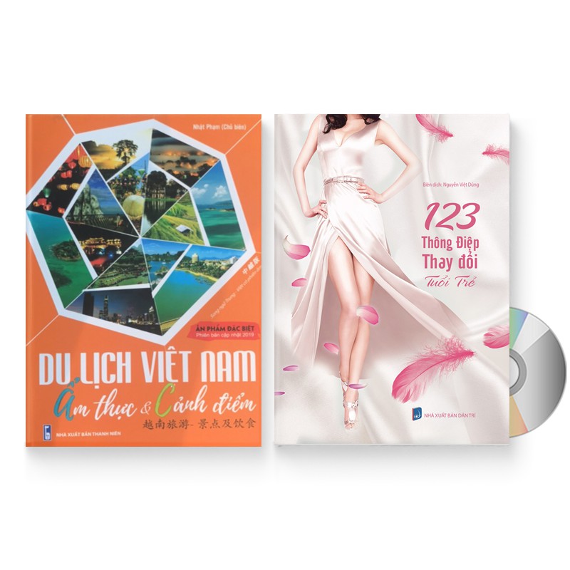 Sách - Combo 2 sách: Du lịch Việt Nam - Ẩm thực và Cảnh Điểm + 123 Thông Điệp Thay Đổi Tuổ