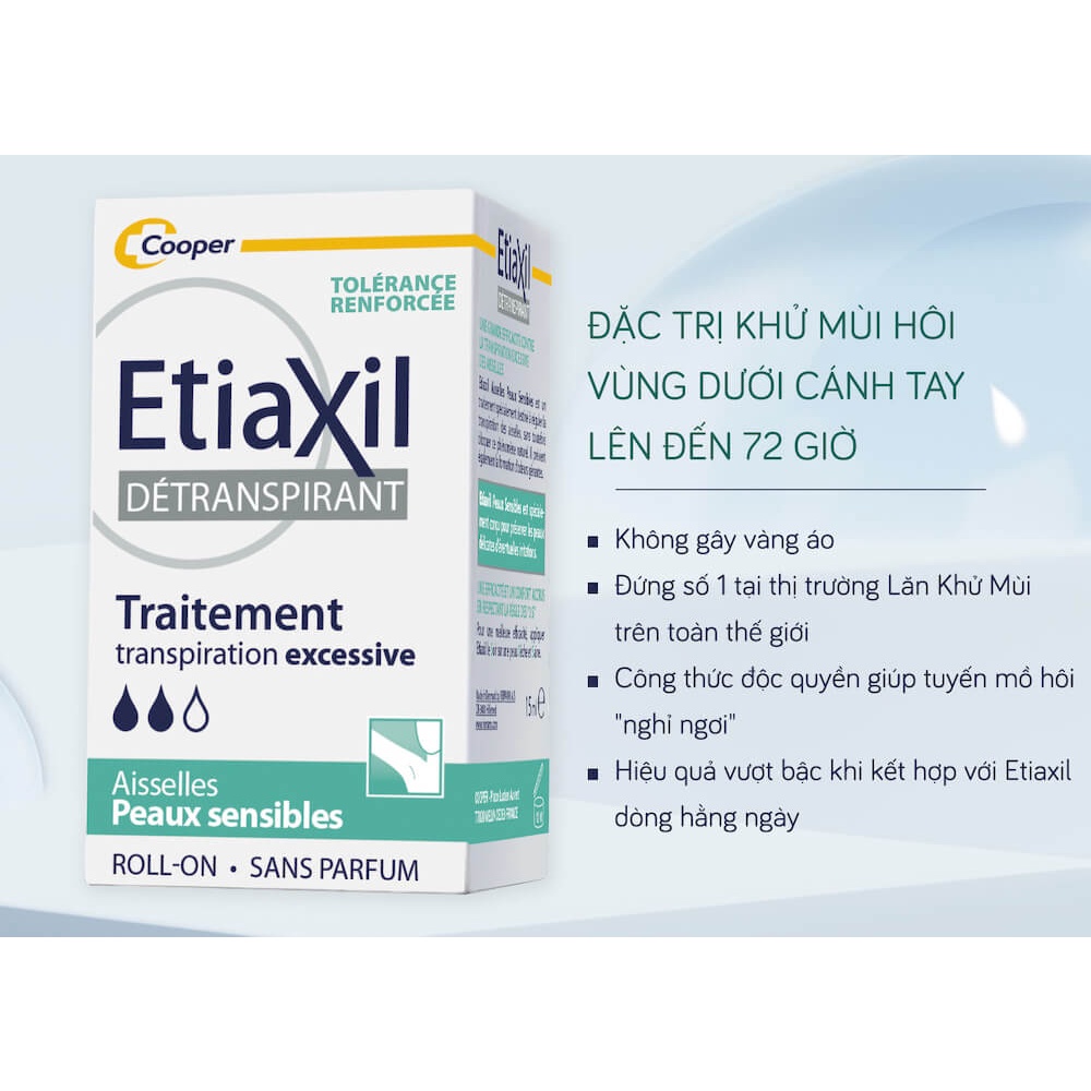 (nhập khẩu chính hãng) lăn khử mùi hiệu quả Etiaxil 15ml