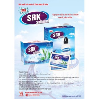 Bình rửa mũi SRK SALTMAX (Hộp 10 gói x 2,145g+ chai nhựa 240ml)