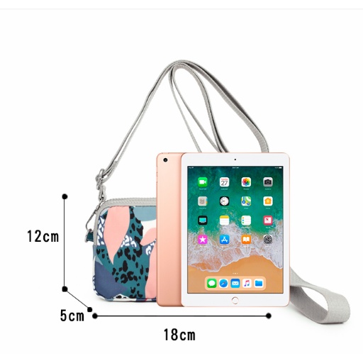 Túi Đeo Vai Hình Vuông Cỡ Nhỏ Vải Oxford Thiết Kế Khóa Kéo Độc Đáo Thời Trang