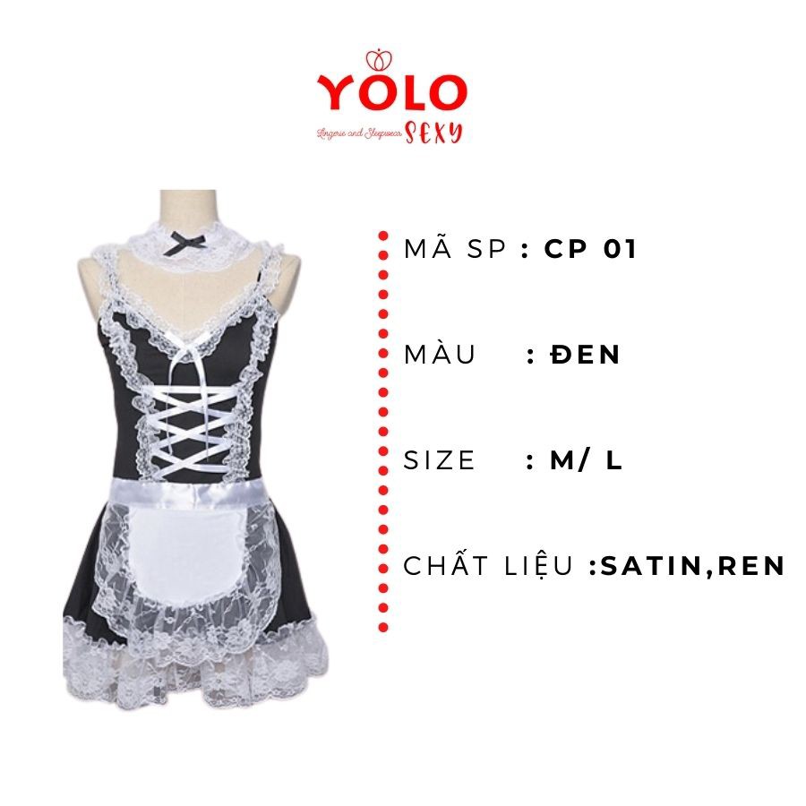 Đồ lót sexy trang phục hầu gái - Đồng phục cosplay hầu gái ren  CP09