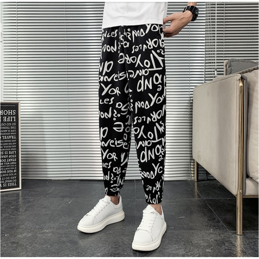 { Mới Về - Mã GARETAT20 Giam 10k } Quần Jogger Nỉ Phối Chữ Sành Điệu Tôn Dáng Hot Trend Mới - Fom Hàn Quốc Siêu Chất