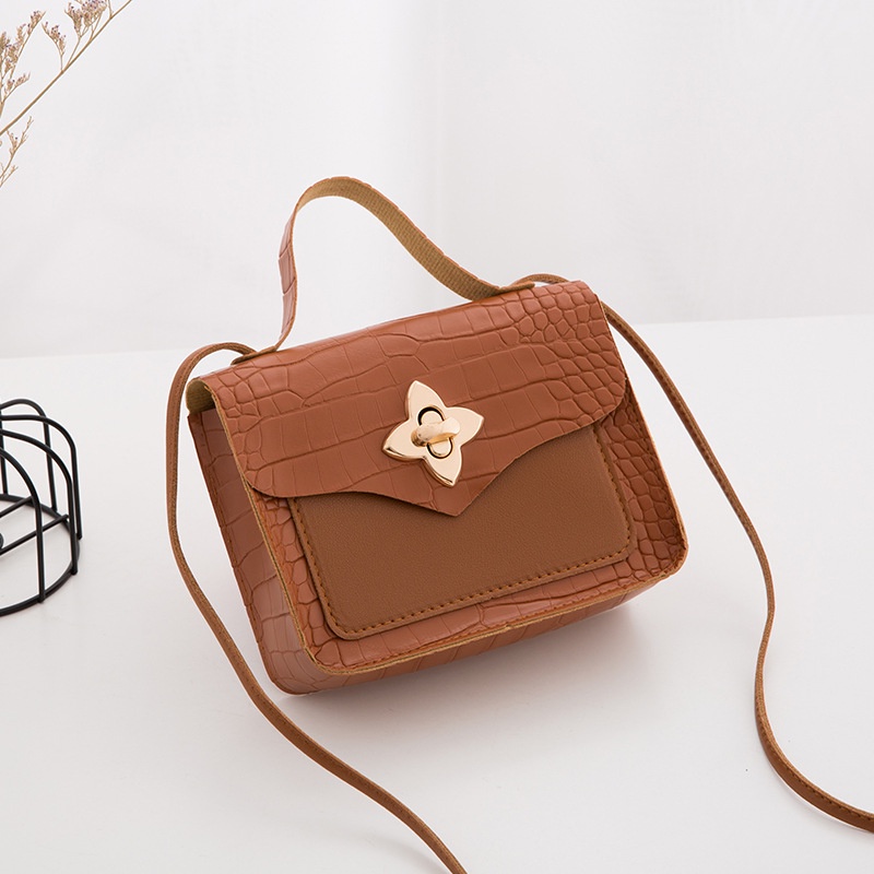 Túi Xách Tay Hoa Văn Da Cá Sấu Phong Cách Retro Dễ Phối Đồ Thời Trang Dành Cho