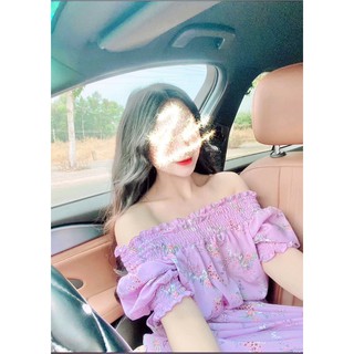 đầm maxi hoa tím mẫu mới trend 2021