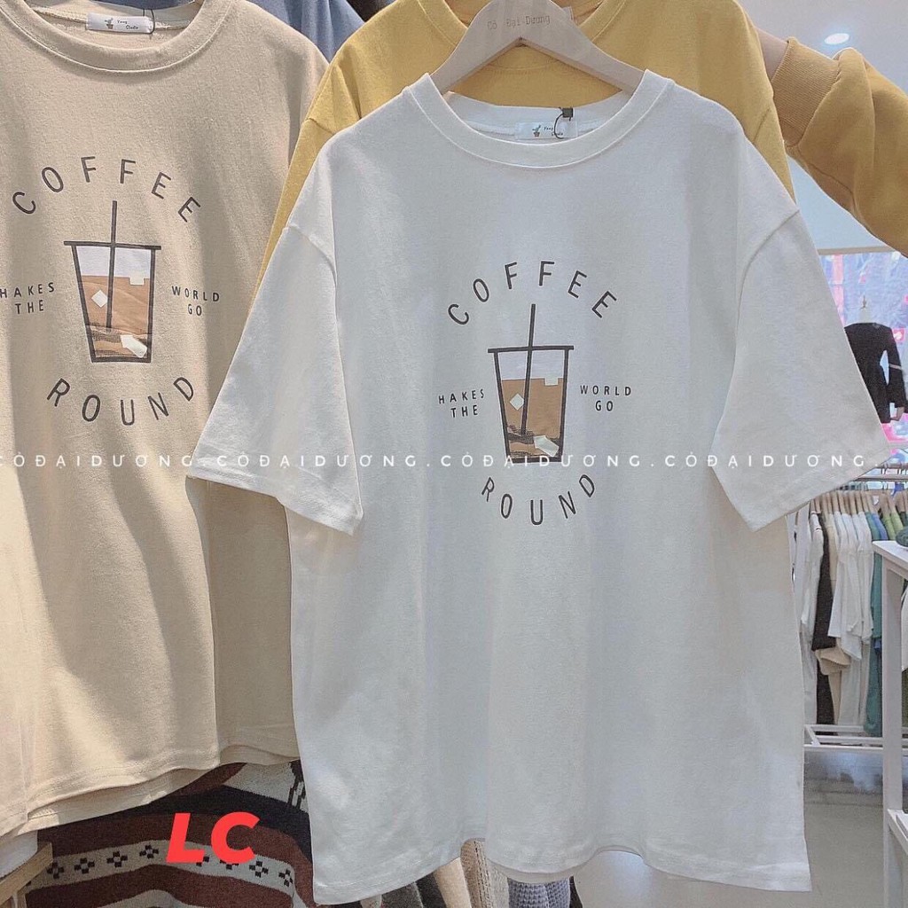 Áo Phông Dáng Rộng Unisex- Áo Thun Nữ Oversize Tay Lỡ In Hình Coffee | BigBuy360 - bigbuy360.vn