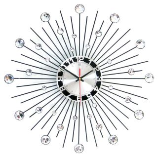 Đồng hồ treo tường trang trí giọt nước pha lê sáng , size 50x50 cm