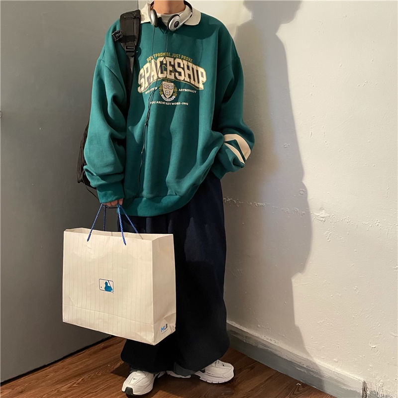 Áo Nỉ Nam Nữ Dài Tay Có Cổ Thời Trang Hàn 2022