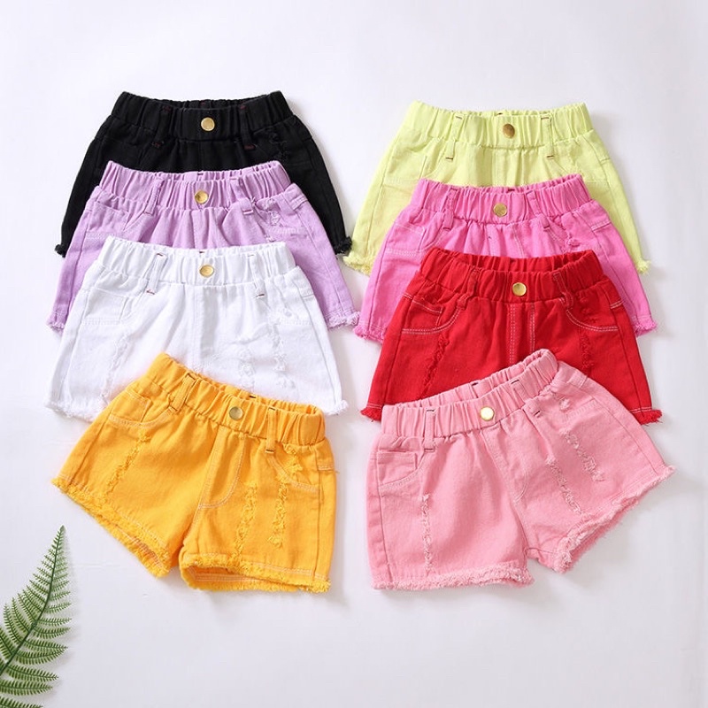 Quần short denim mỏng thời trang mùa hè hàng mới dành cho bé gái