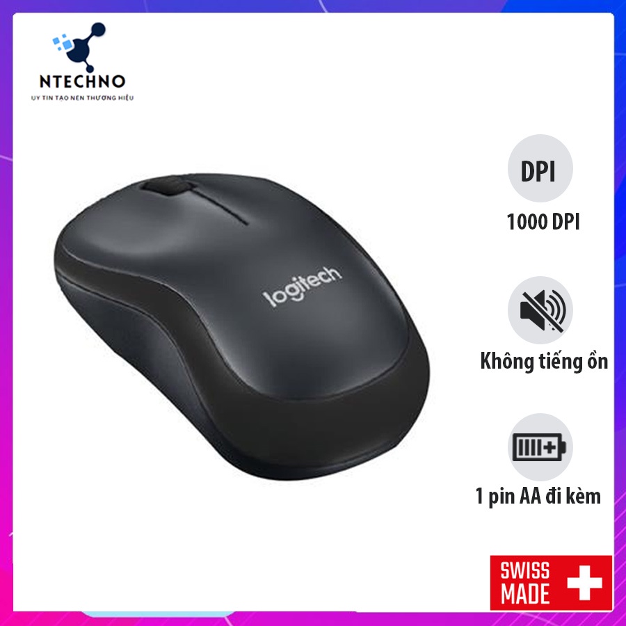 Chuột không dây Logitech M220 không tiếng ồn phân giải 1000 DPI - Công tắc on/off , độ nhạy cao - Bảo hành 12 tháng