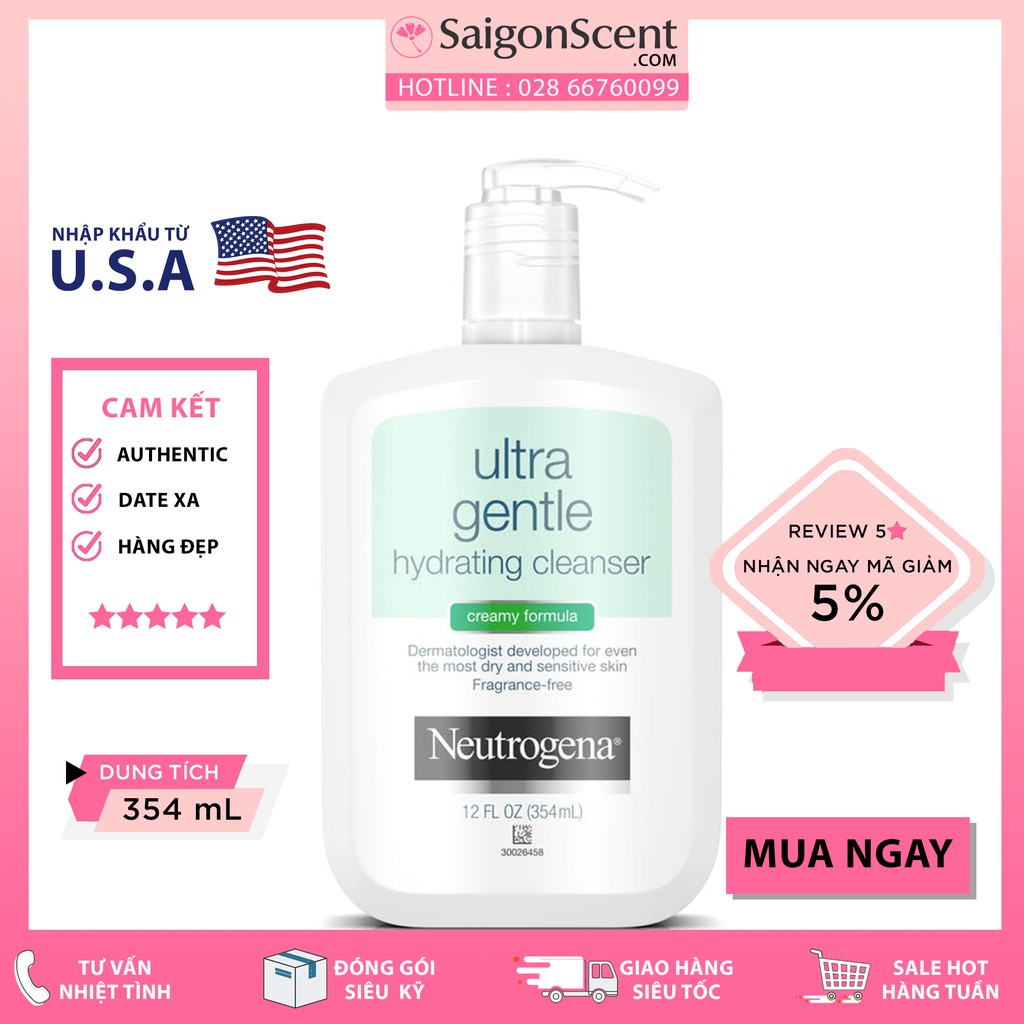 Sữa rữa mặt Neutrogena Creamy Formula Ultra Gentle Hydrating ( 354mL )