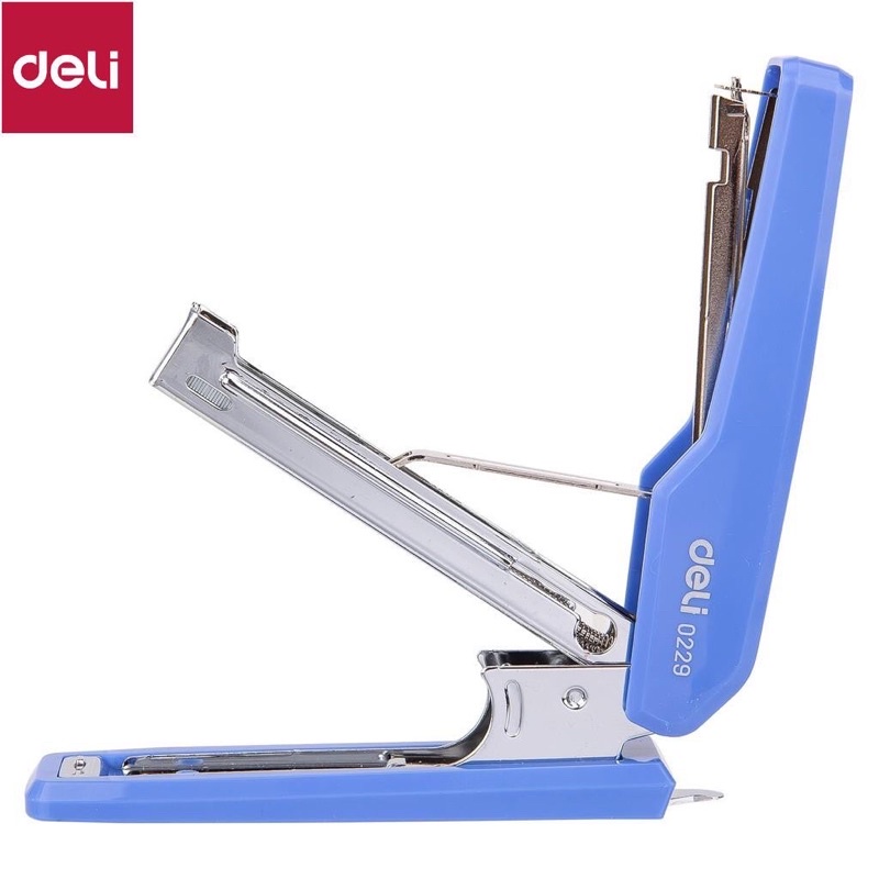 Dập ghim, bấm kim số 10 Deli 0229 đựng được 2 lõi ghim, có móc gỡ ghim tiện lợi dập 15 tờ/ lần