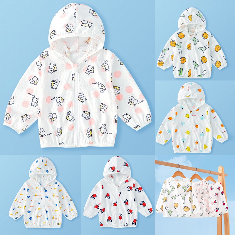 Áo Khoác Chống Nắng Bằng Vải Cotton Siêu Mỏng Thoáng Khí Phong Cách Hàn Quốc Thời Trang Mùa Hè Dành Cho Bé Trai Và Bé Gái