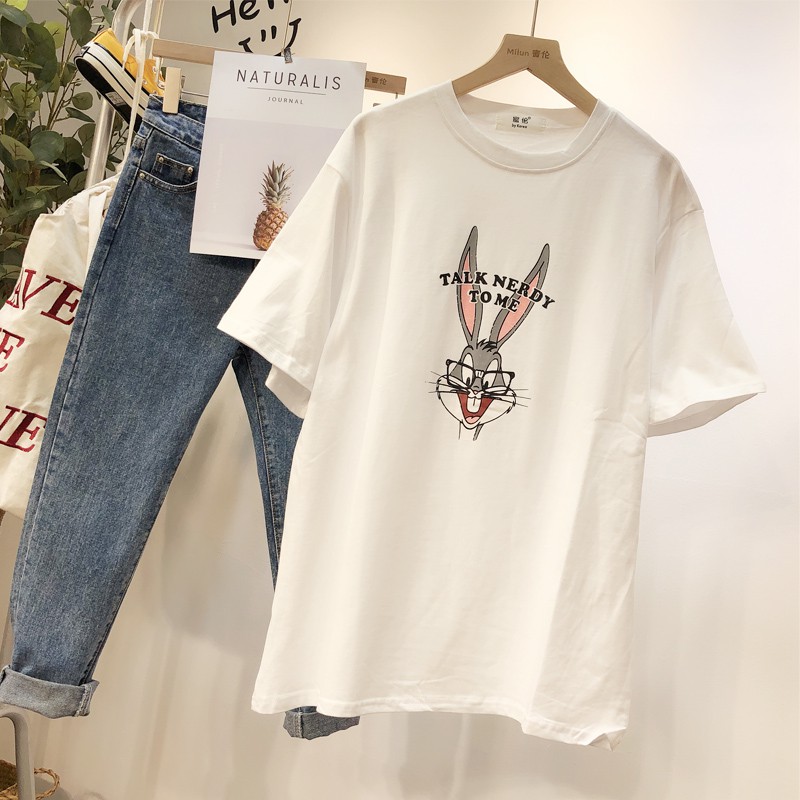 Áo thun tay lỡ vải Cotton form rộng oversize-ATN055