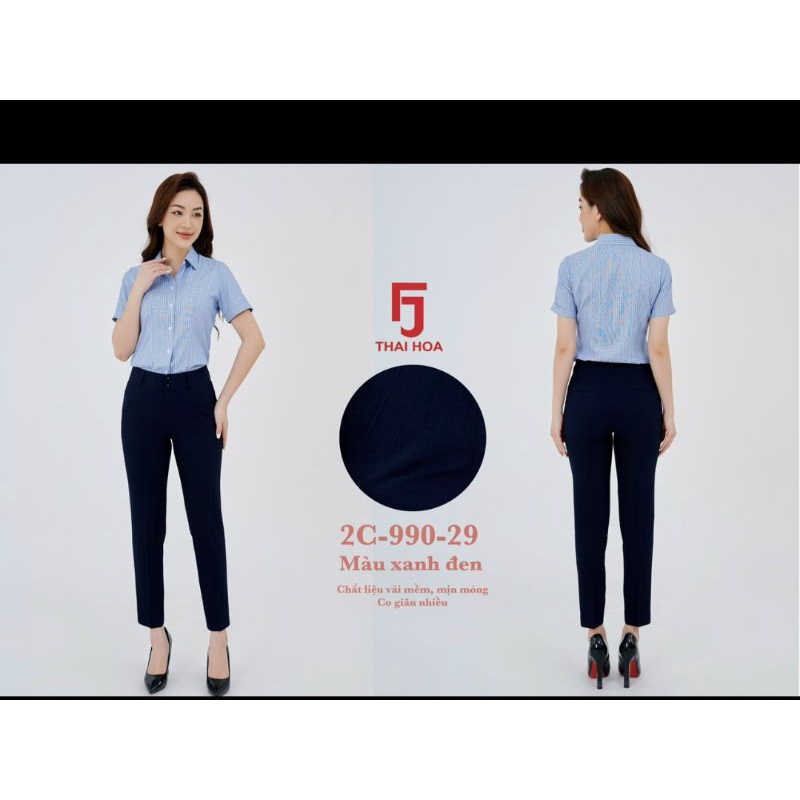 Quần 9 tấc thái hòa ly chìm vải co giãn tốt
