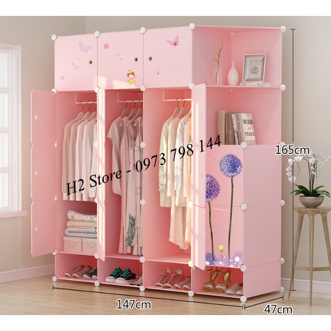 [ĐỘC] TỦ NHỰA LẮP GHÉP 16 Ô + 4 GIÀY ( GỒM 2 KỆ GÓC) CỬA CẨM TÚ CẦU ĐỂ ĐỒ ĐA NĂNG THÔNG MINH sâu 47cm