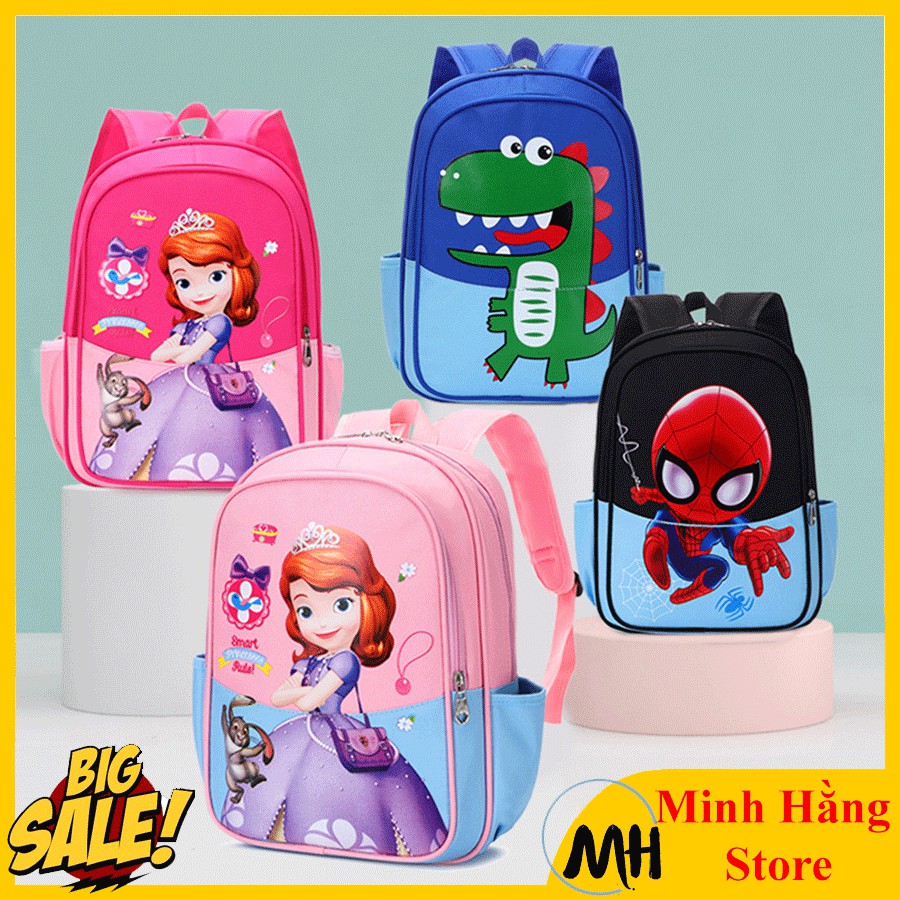 [MẪU HOTTREND] Balo mầm non, mẫu giáo bé trai bé gái hình công chúa Sofia, người nhện
