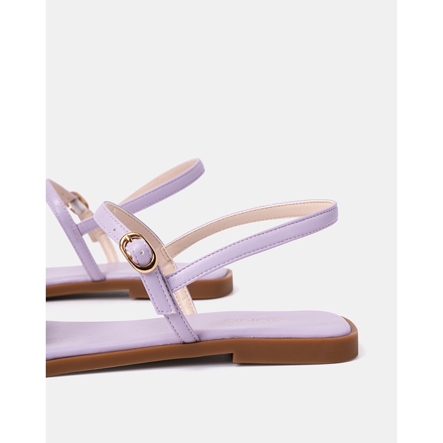 Giày Sandal 1cm Nữ Thời Trang JUNO Mũi Vuông Quai Ngang Cut Out SD01115