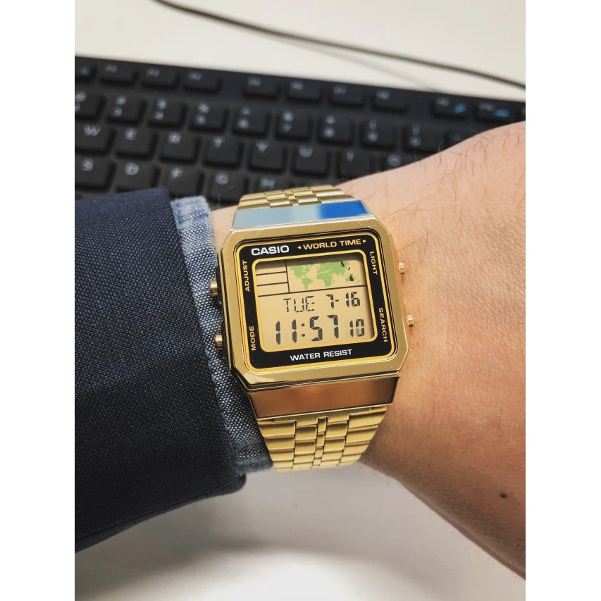 Đồng hồ nam dây kim loại CASIO A500WGA-1DF chính hãng