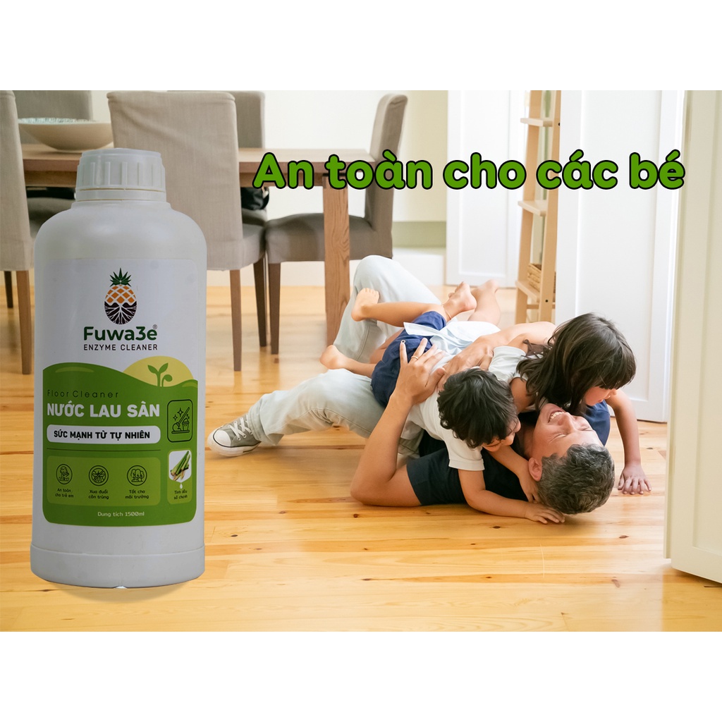 Nước lau sàn Fuwa3e hữu cơ organic sả chanh sạch bóng nền nhà , khử mùi, diệt khuẩn & nấm mốc 1.5L - 2L - 5L - 10L