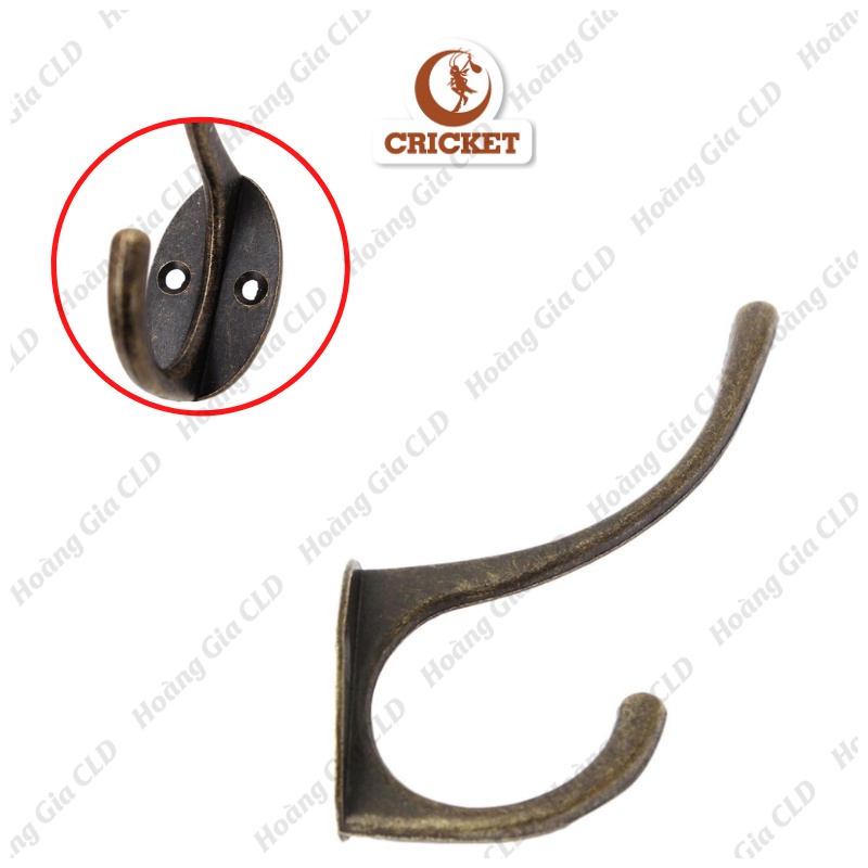 Móc treo đồ gắn tường kiểu dáng cổ điển, phong cách vintage trang trí nhà cửa - Tặng kèm ốc vít