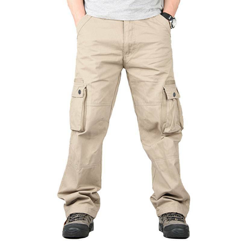 Mens Cargo Pants Loose Plain Tactical Pro Patrol Combat Forces Work Plus Size