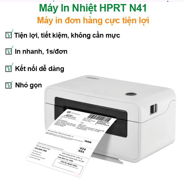 [Dễ Sử Dụng] Máy In Nhiệt Nhanh Nhỏ Gọn Siêu Rõ Tiết Kiệm Không Cần Mực HPRT N41 | BigBuy360 - bigbuy360.vn