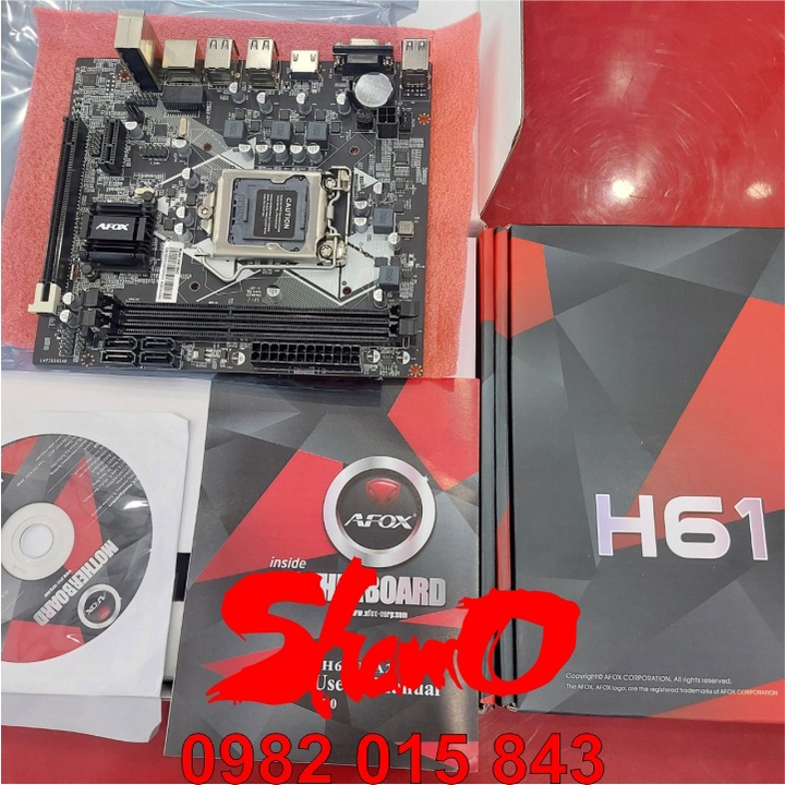 Main Afox H61 | LGA1155 | Bo mạch chủ – Chính hãng – Bảo hành 2 năm