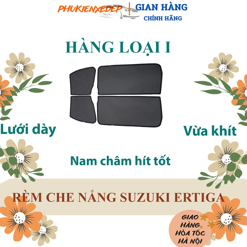 Rèm che nắng ô tô NAM CHÂM theo xe Suzuki Ertiga ⚡ HÀNG LOẠI 1 - LƯỚI DÀY ⚡ - Combo 4 tấm chắn nắng - VIỆT NAM SẢN XUẤT