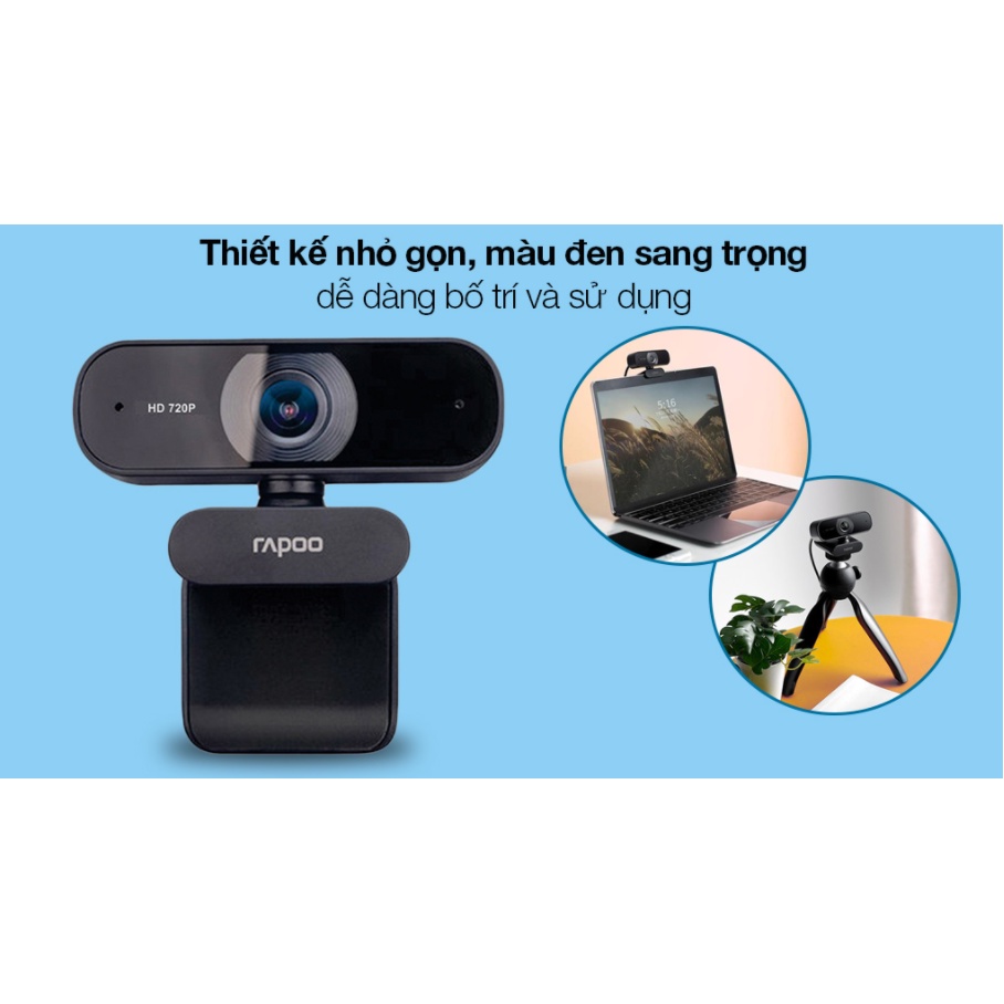 [Hoả Tốc - HCM] Webcam Rapoo XW170 Full HD 720p Tích Hợp Micro | Mimax Store I Bảo Hành 24 Tháng