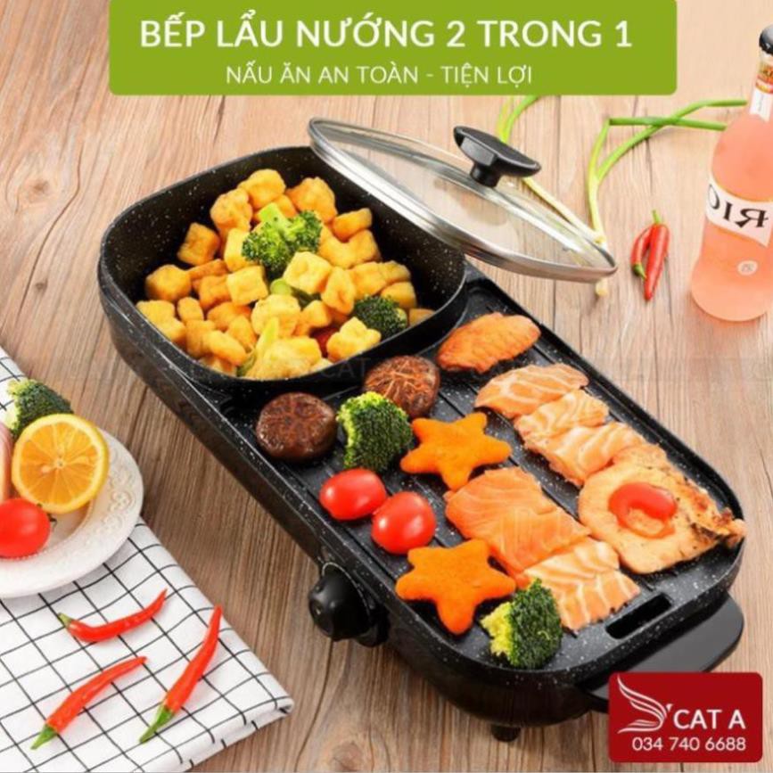 Bếp lẩu nướng đa năng CÁT Á -  2 TRONG 1 - Tiết kiệm điện năng, Đem lại bữa ăn đa dạng