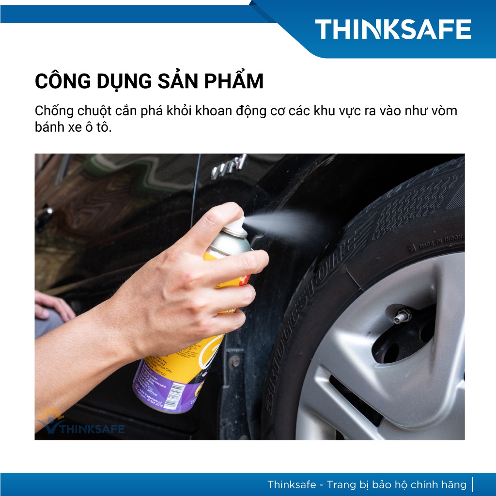 Chai xịt bảo vệ nội thất ô tô 3M Rodent Repellant Coating T9 250g dùng chống chuột - Thinksafe