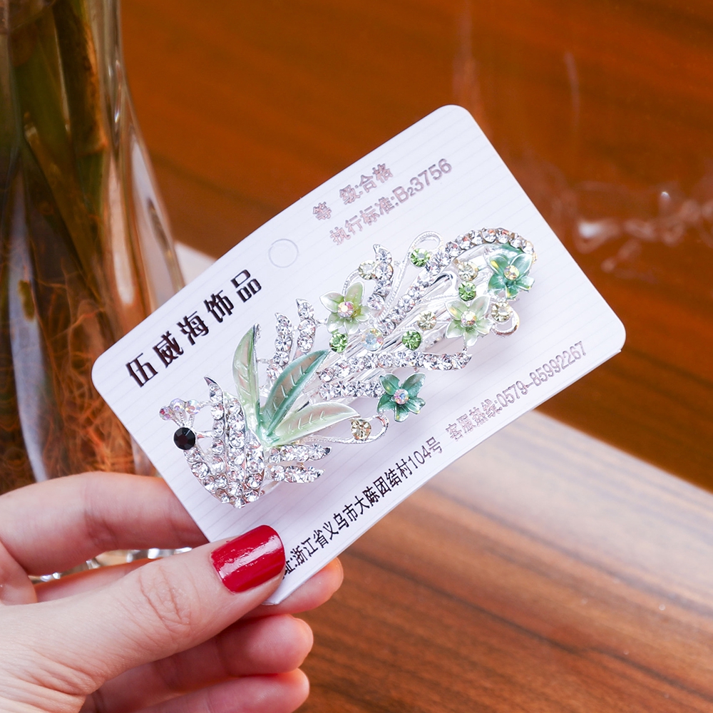 Kẹp tóc hình bông hoa đính đá thời trang dành cho nữ