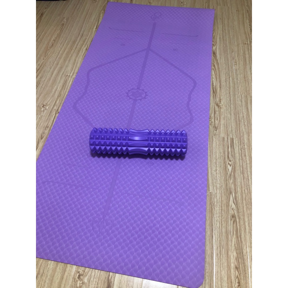 Thảm tập yoga định tuyến loại 1, thảm tập gym tập tại nhà, chất liệu TPE cao cấp 2 lớp chống trơn trượt (tặng kèm túi)