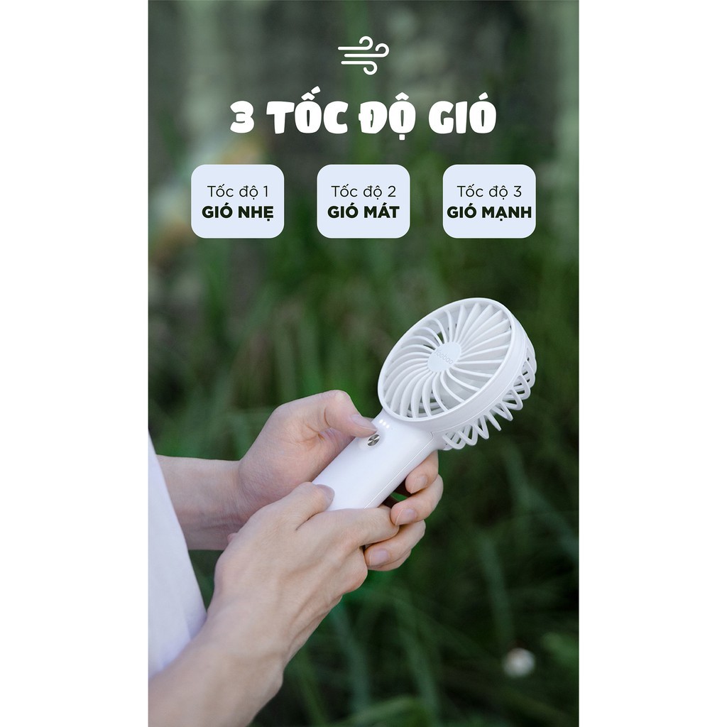 Quạt sạc tích điện mini cầm tay có thể đặt bàn kiêm pin sạc dự phòng Yoobao F3 Pro 6000/5000mAh   - Chính Hãng Yoobao