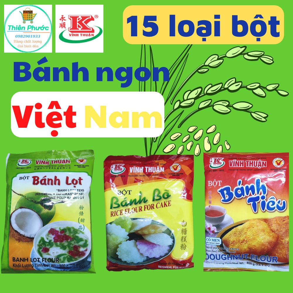 Bột năng, bột bánh xèo, bột gạo - 15 loại bột chất lượng chính hãng Vĩnh Thuận
