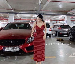 Váy 2 dây kẻ sọc cúp ngực❣️